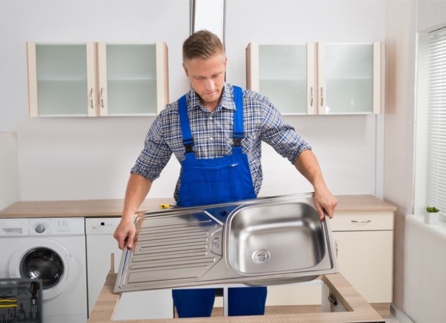 how to install a kitchen sink