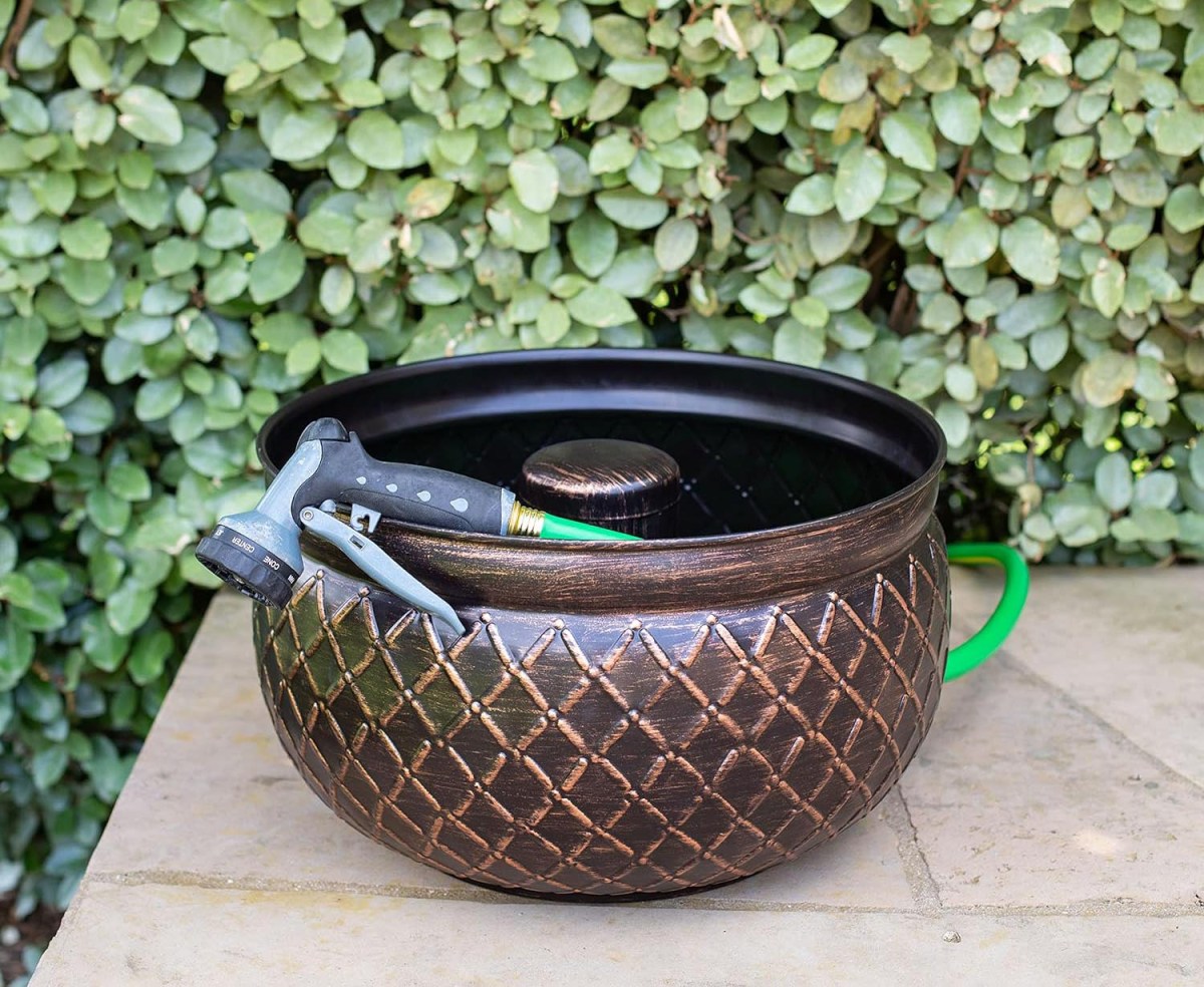 Garden Hose Storage Option Decorative Hose Pot