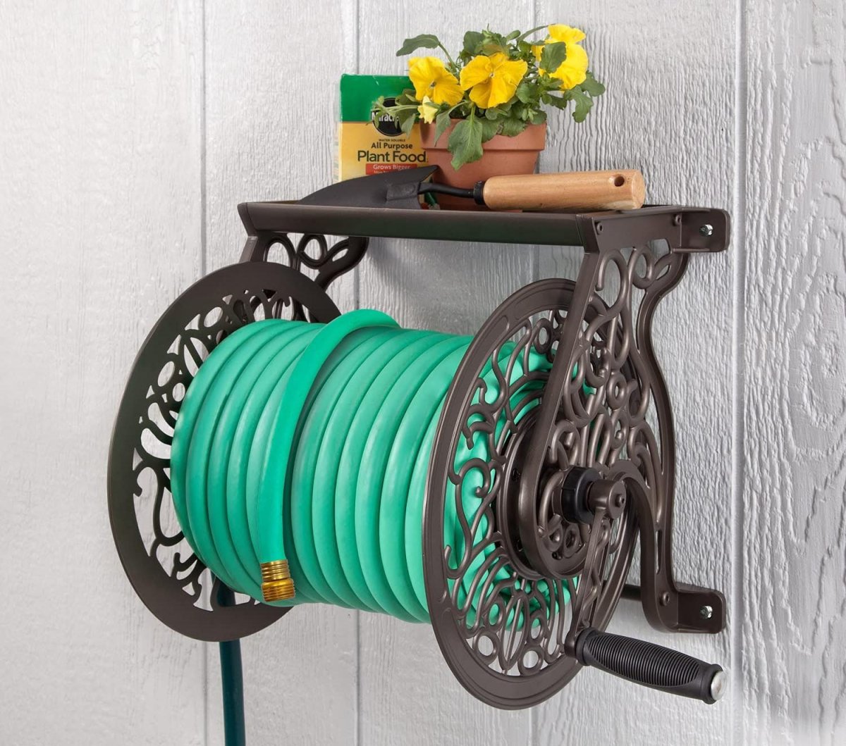 Garden Hose Storage Option Wall-Mount Hose Reel