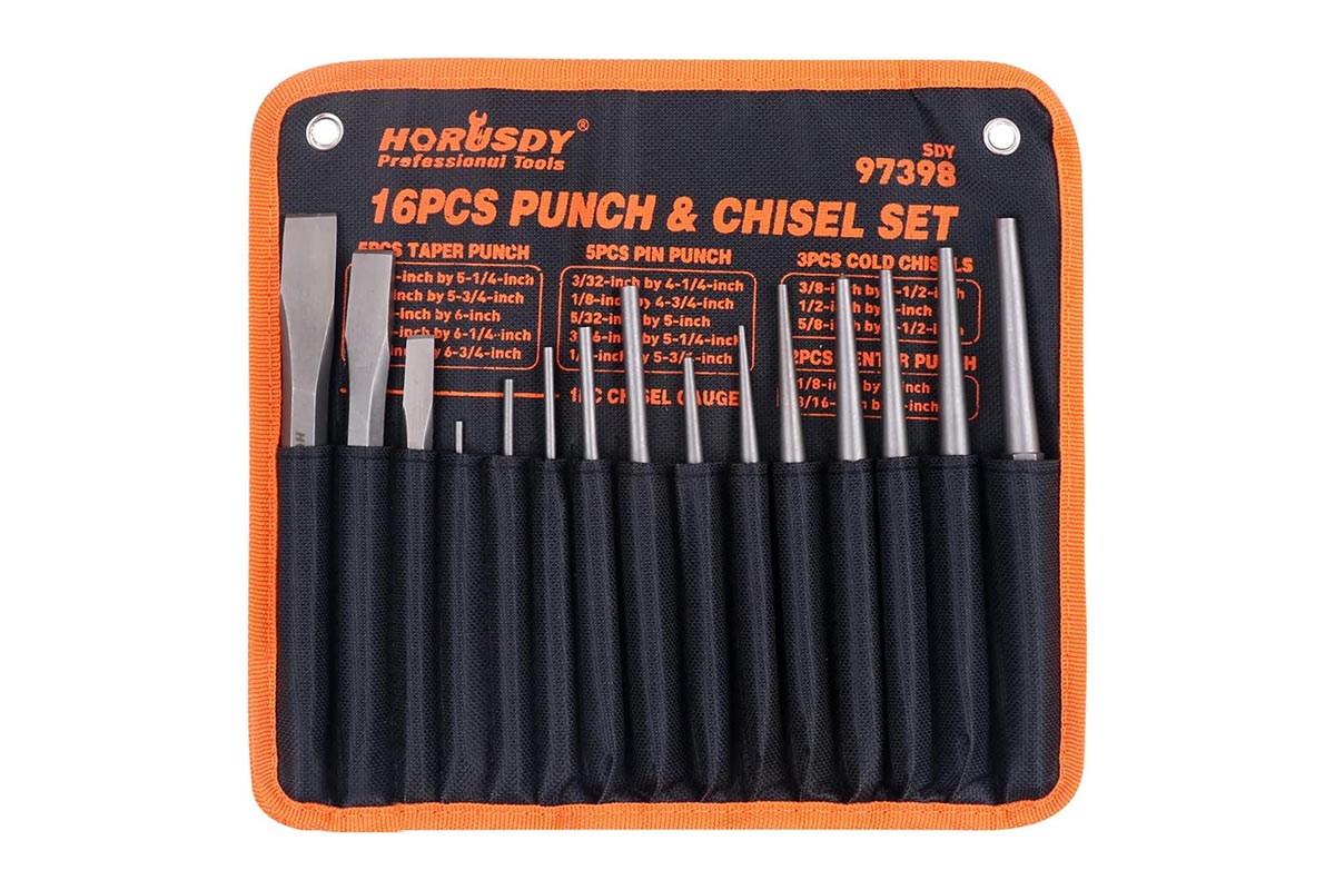 Holiday Gift Guide for Tool Lovers Option Horusdy 16-Piece Punch and Chisel Set