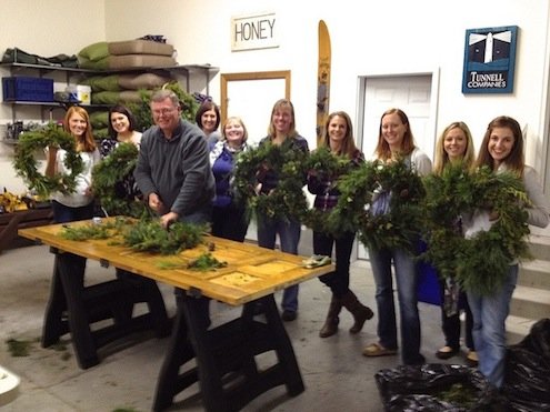 Bill Landon at his How to Make an Evergreen Wreath tutorial