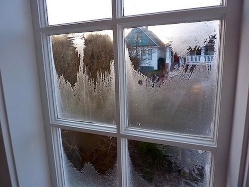 Frost on window.