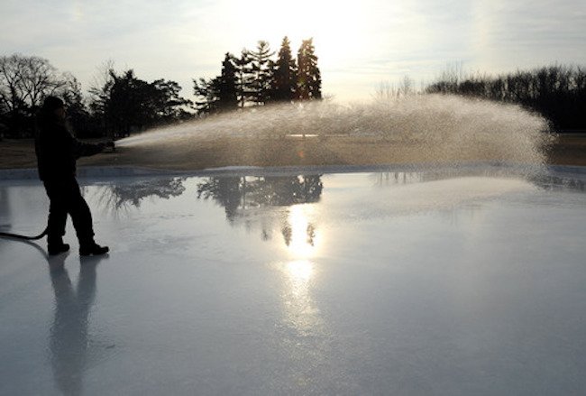 Backyard Ice Rink - Filling