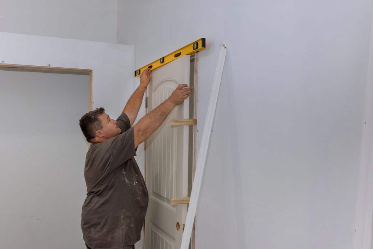 How to Install a Prehung Door - leveling door