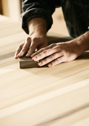 How to Clean Butcher Block - Sanding Counter