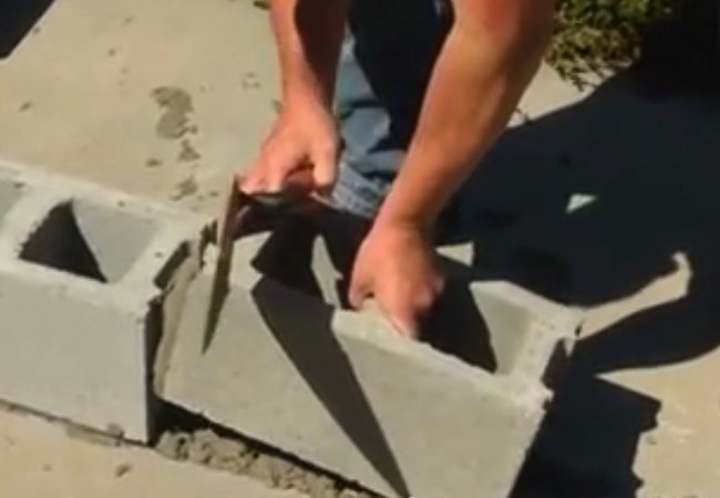 How to Make a Cinder Block Wall - Fill Blocks