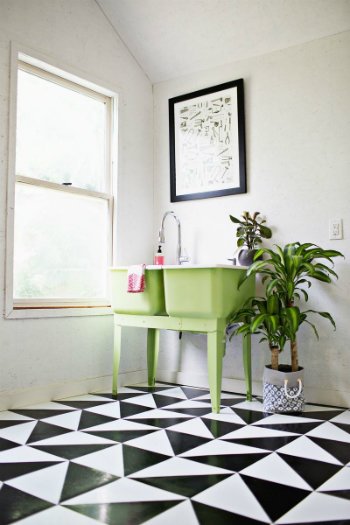 How to Clean Linoleum Floors - Linoleum tile project from A Beautiful Mess