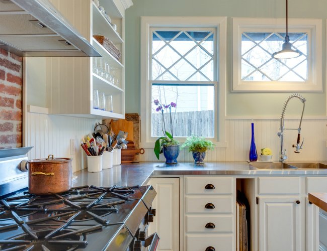 Stainless Steel Counters - In a Traditional Kitchen