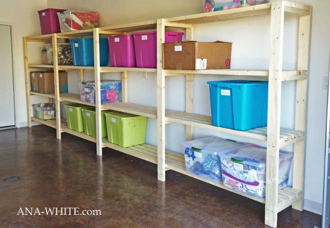 DIY Garage Shelves - Wood