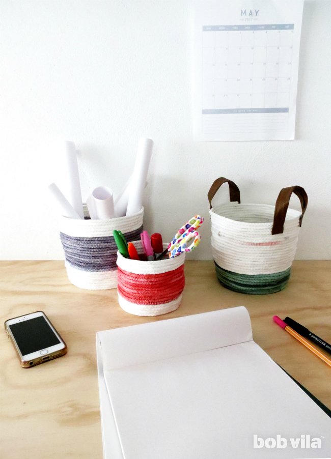 Rope Basket Collection as Desk Organization