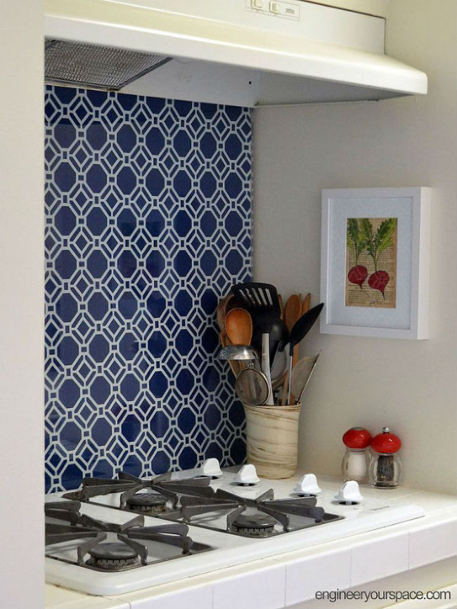 DIY a Removable Backsplash with Fabric