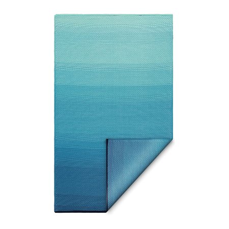  Fab Habitat aqua ombre Outdoor Rug on white background