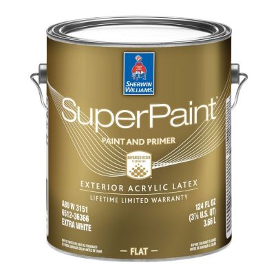 The Sherwin-Williams SuperPaint Exterior Paint on a white background
