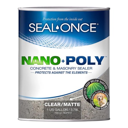  Seal-Once Nano + Poly Concrete & Masonry Sealer on a white background