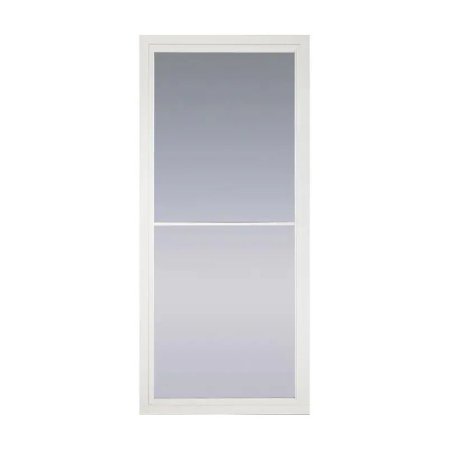  The Pella Rolscreen Full-View Aluminum Storm Door on a white background