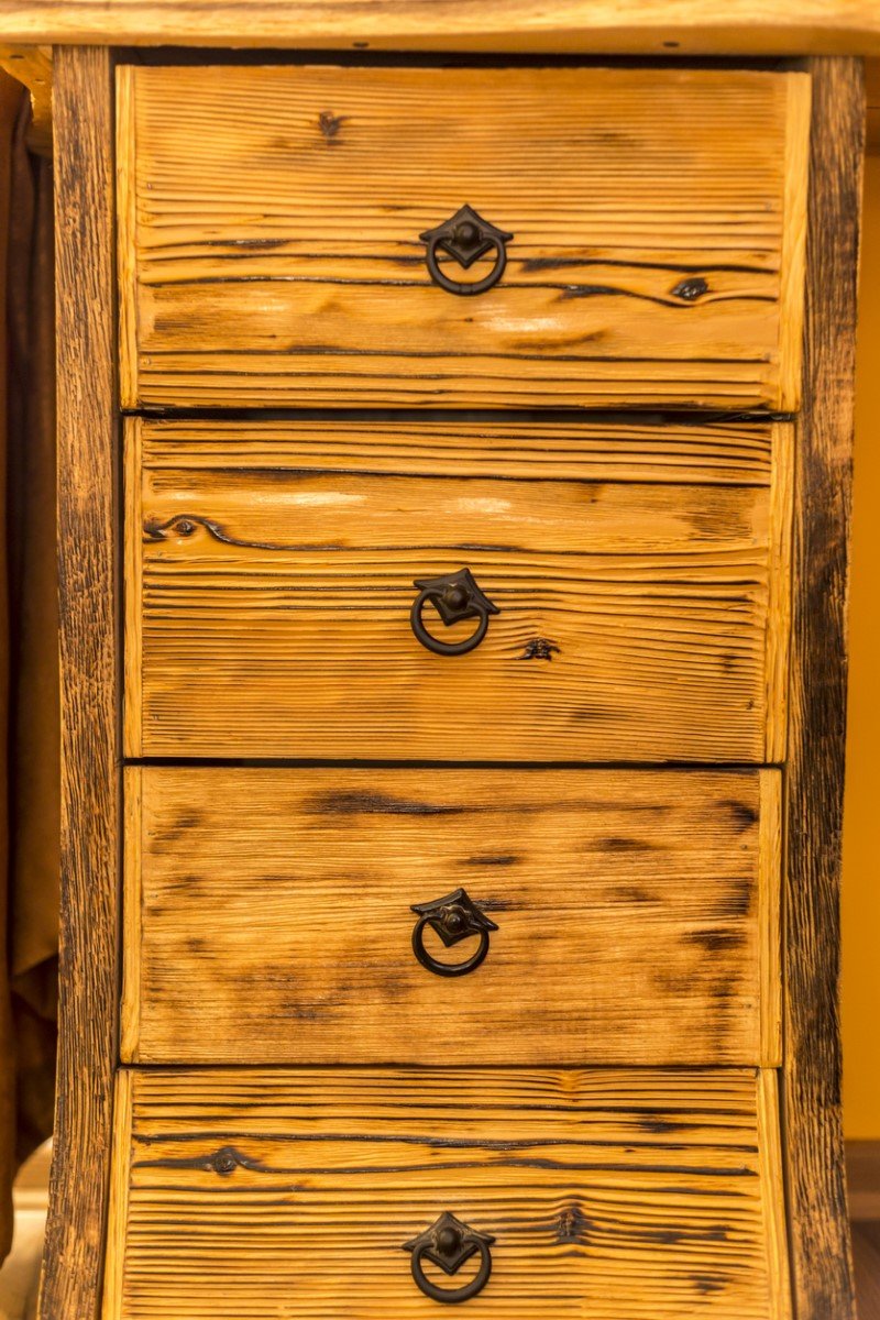 Burnt Wood Finish on a Dresser