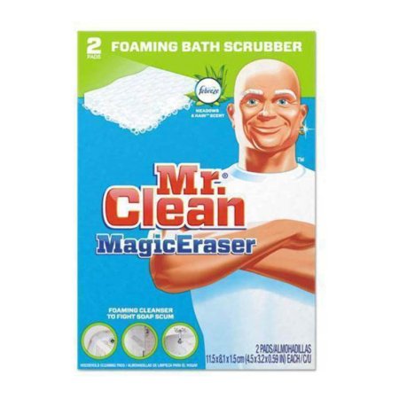  A package of Mr. Clean Magic Eraser Bath Foaming Cleaner on a white background.