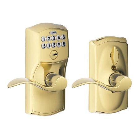  The Schlage Keypad Lever With Flex Lock on a white background.