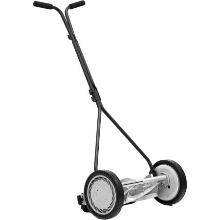 16-Inch Manual Reel Lawn Mower 4 Wheel w/Adjustable Cutting Height Grass  Catcher