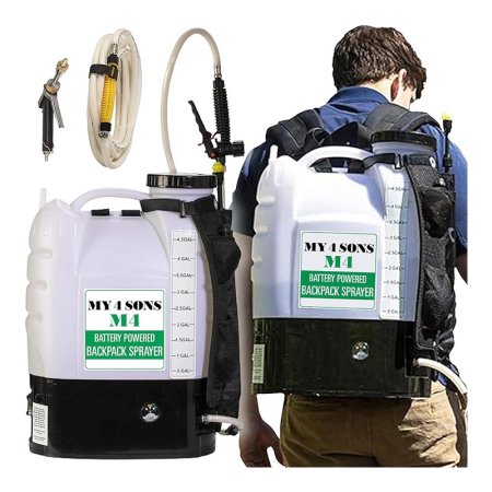  My4Sons M4 4-Gallon Battery-Powered Backpack Sprayer on a white background