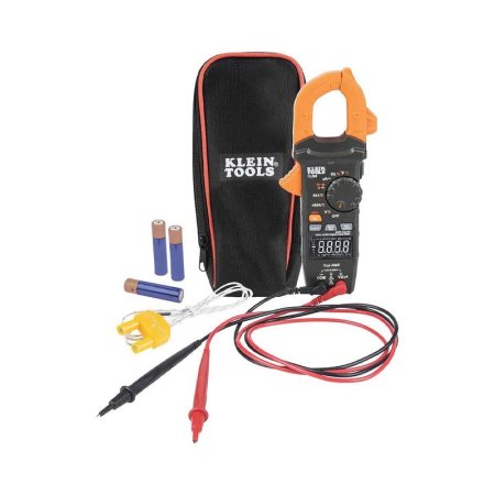  The Klein Tools CL390 AC/DC Digital Clamp Meter on a white background