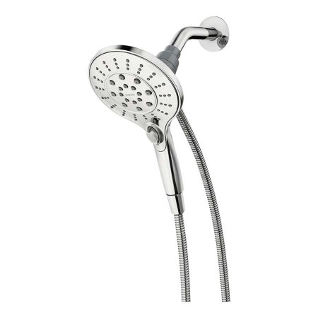  Moen brand chrome 6-Function Handheld Shower head on white background