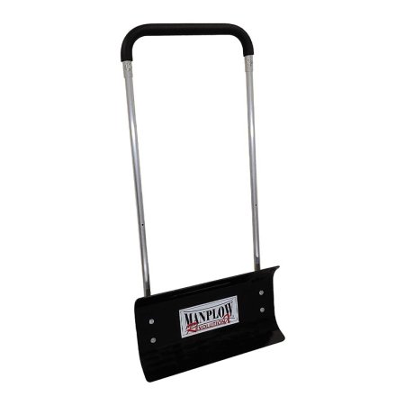  The Manplow RevolutionX 24-Inch Snow Pusher With U Handle on a white background.