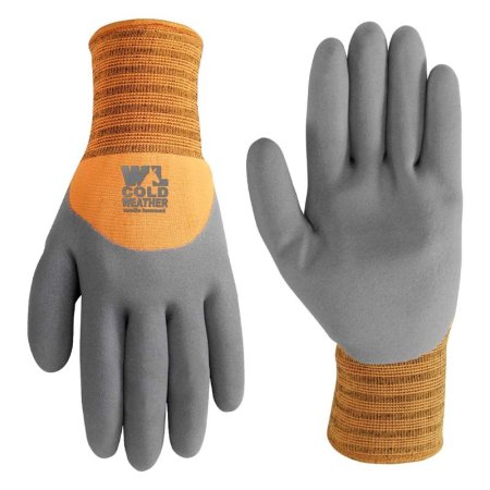  The Wells Lamont Winter Grip Gloves, Waterproof Coating on a white background.