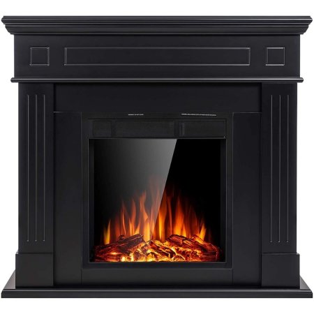  Jamfly Electric Fireplace Wooden Surround Firebox on a white background