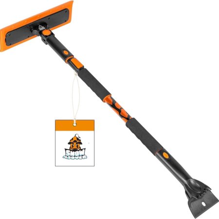  The BirdRock Home Extendable Foam Snow Brush on a white background with its tag still attached.