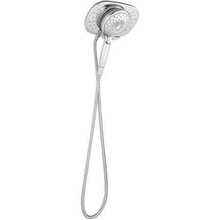  American Standard brand chrome Duo Shower Head on white background