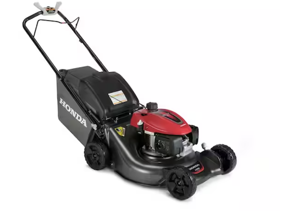 The Honda HRN216VKA 21″ Variable Speed Walk-Behind Mower in red. 