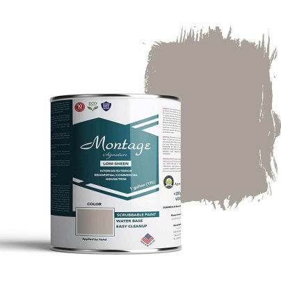 Can of Montage Signature Eco-Friendly Paint on a white background