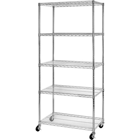  Seville Classics WEB690 5-Tier NSF Steel Shelving on white background