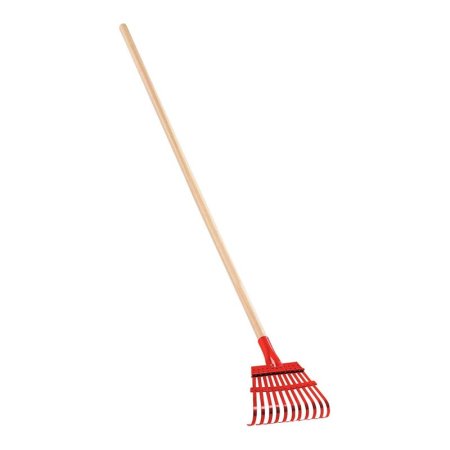  Red Corona 8-Inch Fixed-Tine Shrub Rake on white background