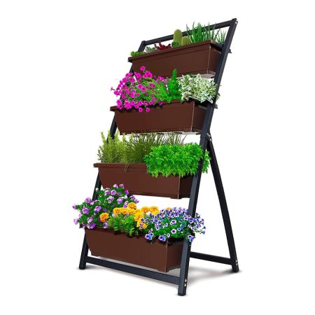  Outland Living Raised Garden Bed - Vertical filled with plants on a white background