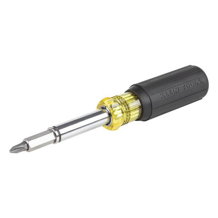  The Klein Tools 11-in-1 Magnetic Screwdriver/Nut Driver on a white background.