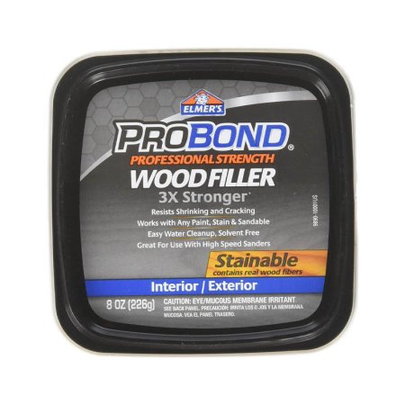  A container of Elmer’s Probond Wood Filler on a white background.