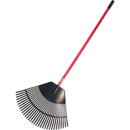  Red and black Bully Tools Lawn/Leaf Rake With Fiberglass Handle on white background