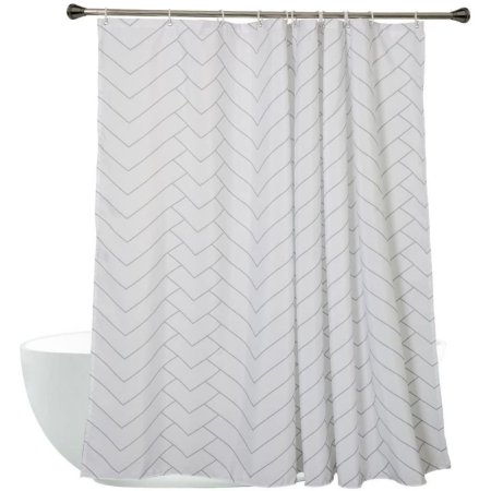  The Best Shower Curtain Option: Aimjerry Hotel Quality Striped Fabric Shower Curtain