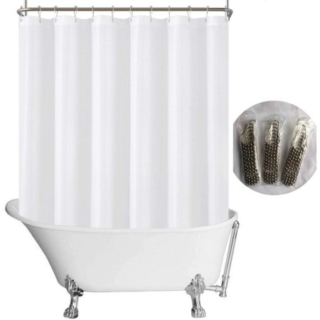  The Best Shower Curtain Option: N&Y HOME Fabric Clawfoot Tub Shower Curtain