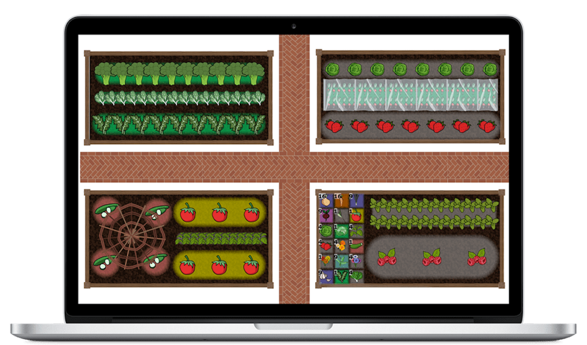 Territorial Seed's garden planner is on a laptop screen.