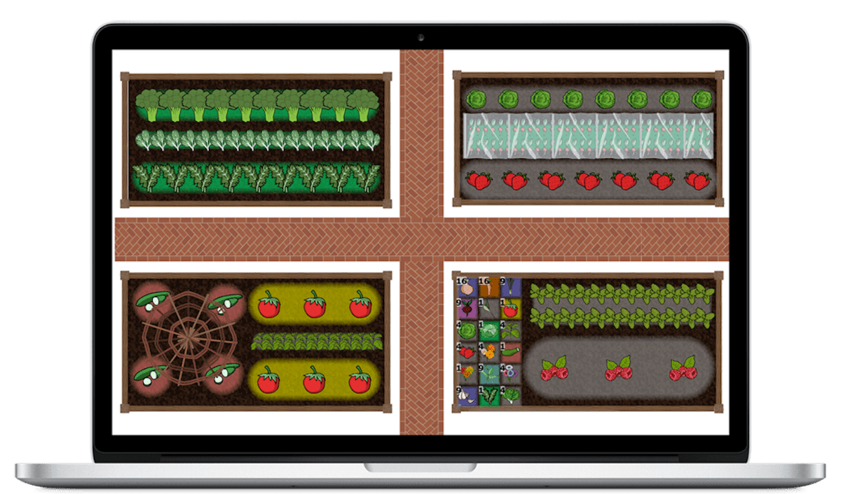 Territorial Seed's garden planner is on a laptop screen.