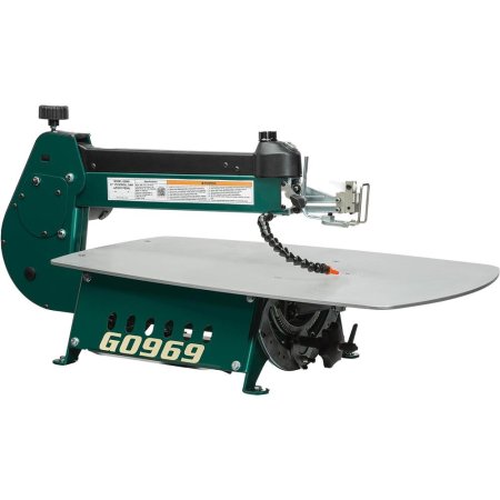  The Grizzly 21-Inch Variable-Speed Scroll Saw on a white background.