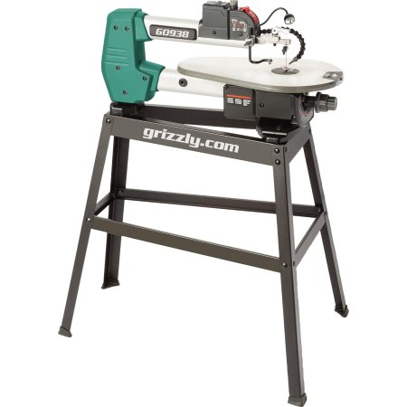  The Grizzly Industrial 18-Inch Scroll Saw With Stand on a white background.