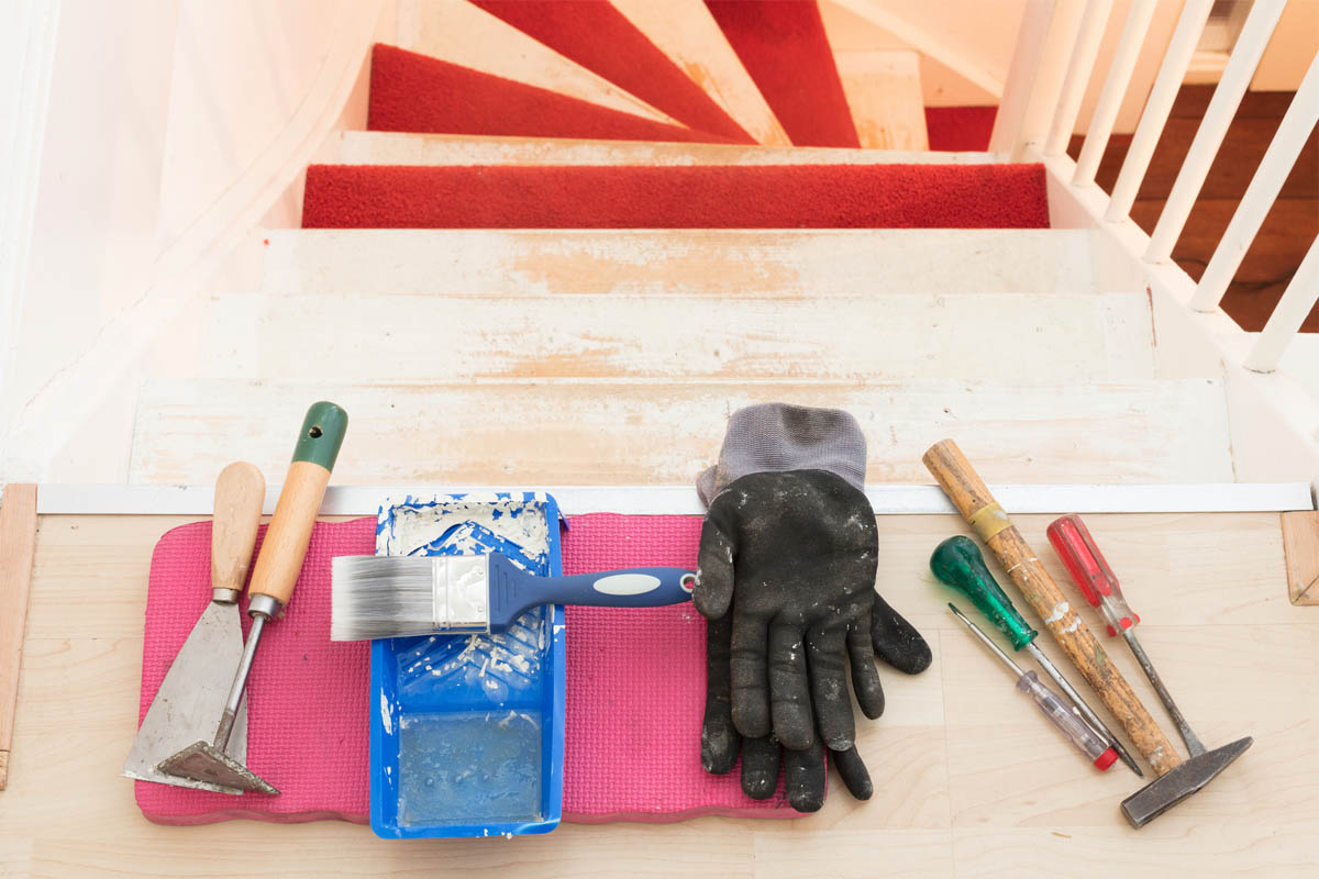 Removing Carpet from Stairs Tools