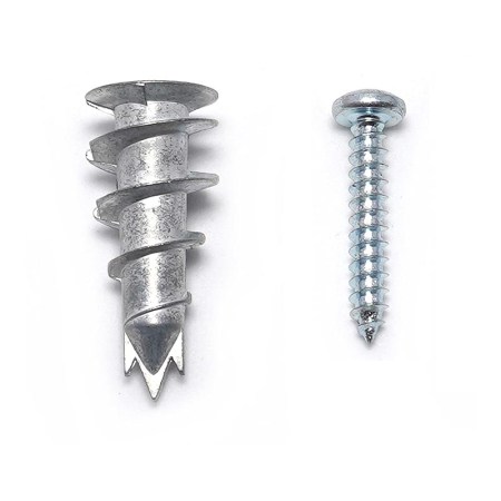  ConFast Zinc Self-Drilling Drywall Hollow-Wall Anchor and a screw on a white background