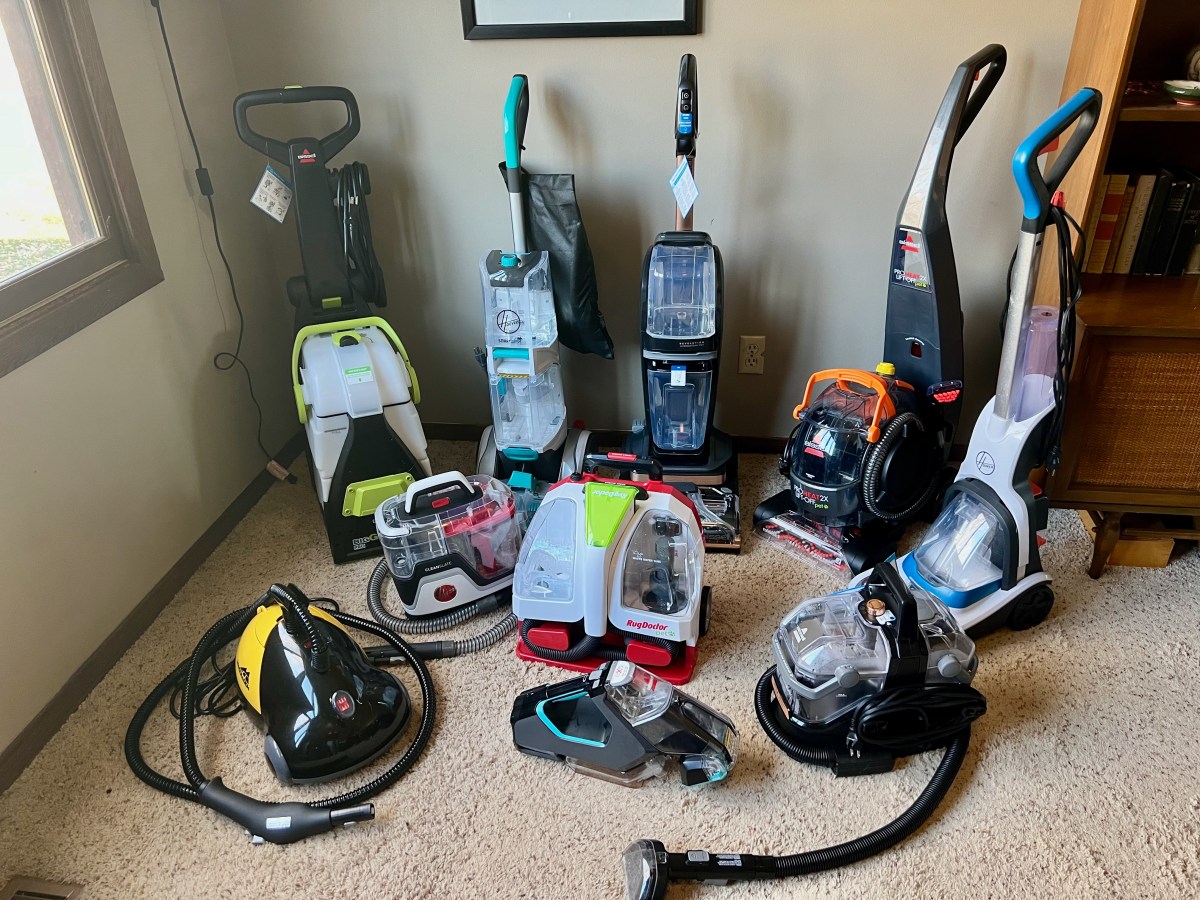 A group of the best carpet cleaners before testing.
