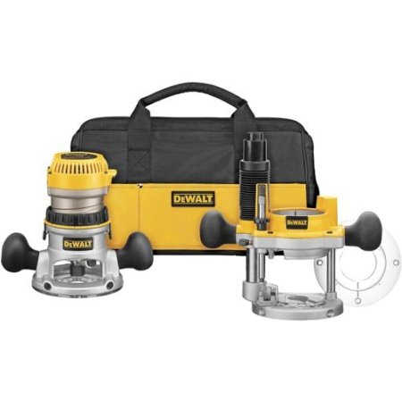  DeWalt Fixed/Plunge Base Router Kit on a white background