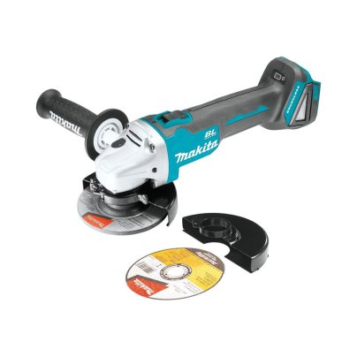 Makita XAG04Z 18-Volt 5-Inch Brushless Cordless Angle Grinder on a white background